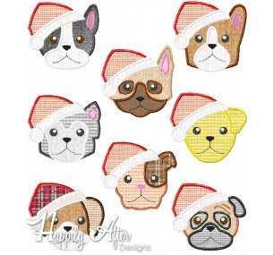 Dogs Of Christmas Applique Design Set 