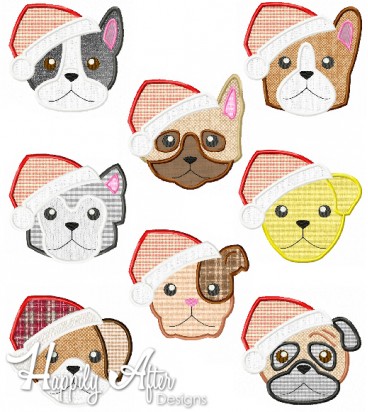 Dogs Of Christmas Applique Design Set