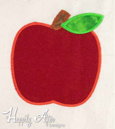 Apple Applique Embroidery Design