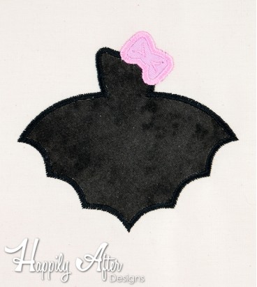 Bat Girl Applique Embroidery Design