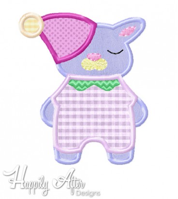 Bedtime Bunny Applique Embroidery Design 