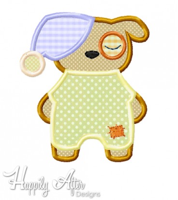 Bedtime Dog Applique Embroidery Design
