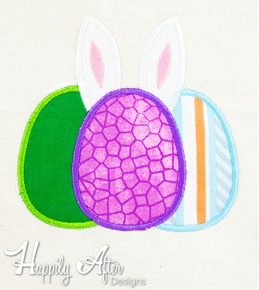 Bunny Eggs Applique Embroidery Design