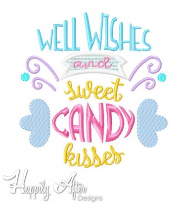 Candy Kisses Applique Embroidery Design