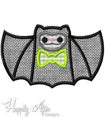 Dapper Bat Applique Embroidery Design