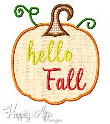 Hello Fall Applique Embroidery Design