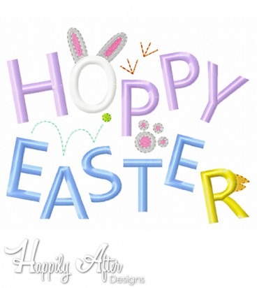 Hoppy Easter Applique Embroidery Design 