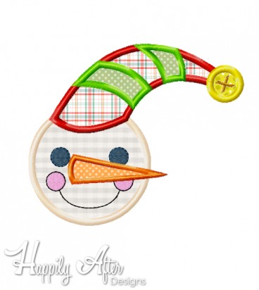 Jolly Snowman Applique Embroidery Design