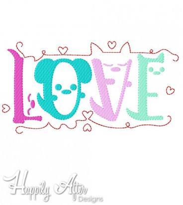 Love Dogs Applique Embroidery Design 