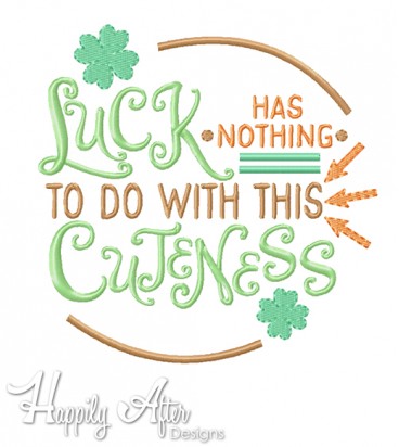 Luck And Cuteness Applique Embroidery Design 