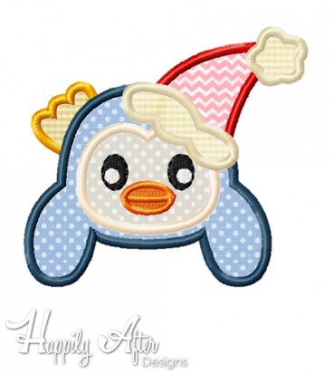 Merry Penguin Applique Embroidery Design