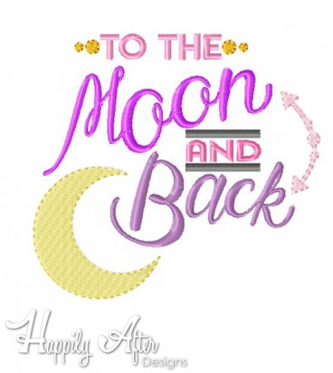Moon And Back Applique Embroidery Design