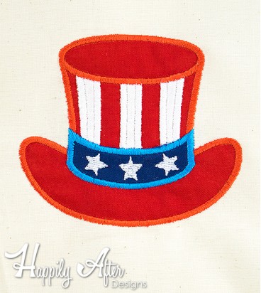 Patriotic Hat Applique Embroidery Design