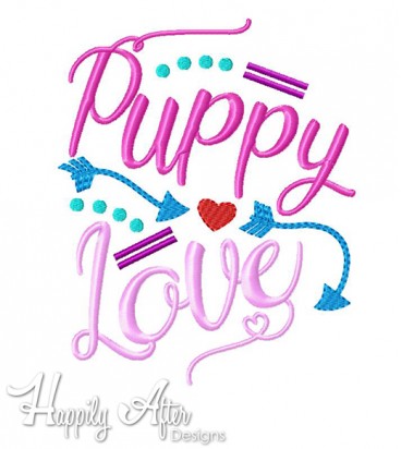 Puppy Love Applique Embroidery Design