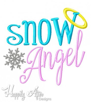 Snow Angel Applique Embroidery Design 