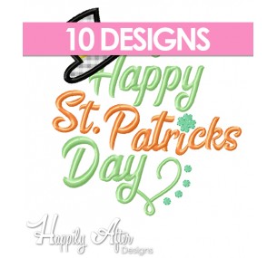 St Patricks Day Applique Design Set 