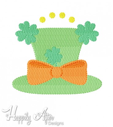 St Patricks Bow Hat Applique Embroidery Design 