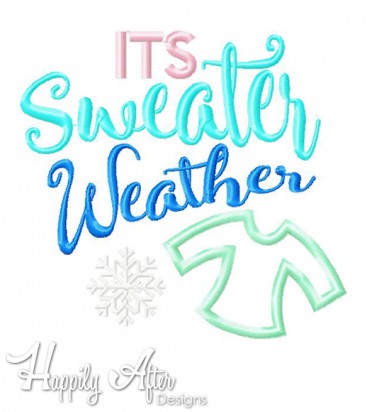 Sweater Weather Applique Embroidery Design 