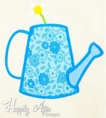 Watering Can Applique Embroidery Design