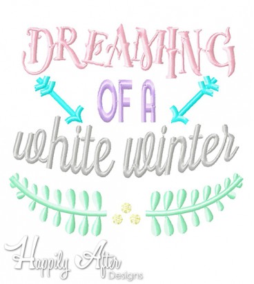 White Winter Applique Embroidery Design 