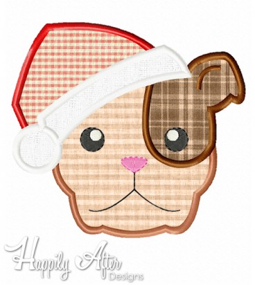 Christmas Pit Bull Applique Embroidery Design