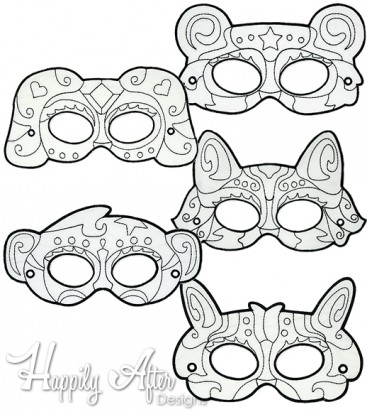 Animals ITH Coloring Mask Embroidery Design Pack