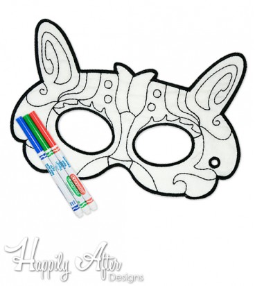Rabbit ITH Coloring Mask Embroidery Design 