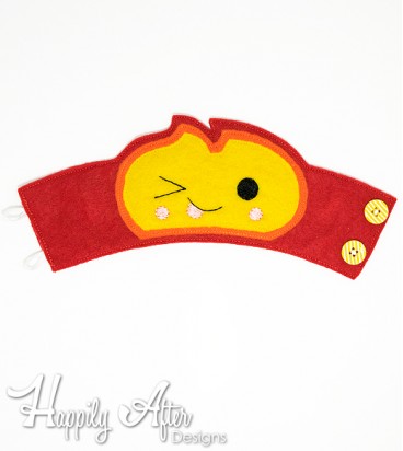 Kawaii Flame Cup Cozy Embroidery Design