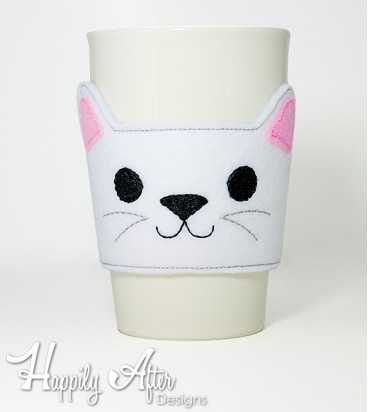 Kitty Cup Cozy Embroidery Design