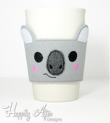 Koala Cup Cozy Embroidery Design