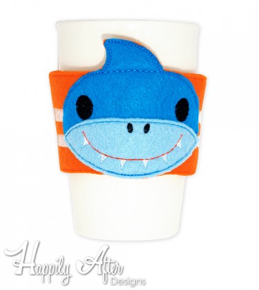 Shark Cup Cozy Embroidery Design