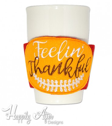 Thankful Cup Cozy Embroidery Design
