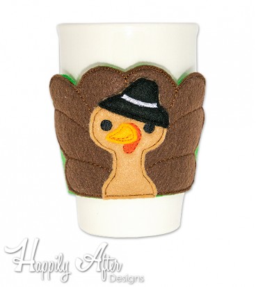 Turkey Cup Cozy Embroidery Design