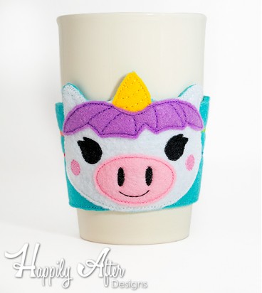 Unicorn Cup Cozy Embroidery Design