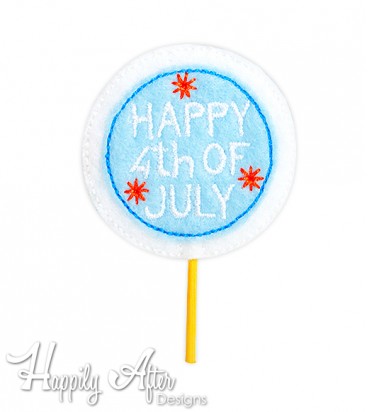 Fourth of July Cupcake Topper Embroidery Design 