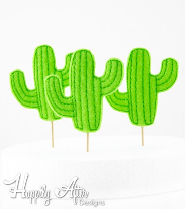 Cactus Topper Embroidery Design 