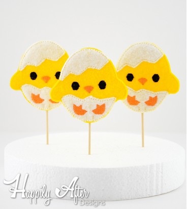 Baby Chick Cupcake Toppers Embroidery Design