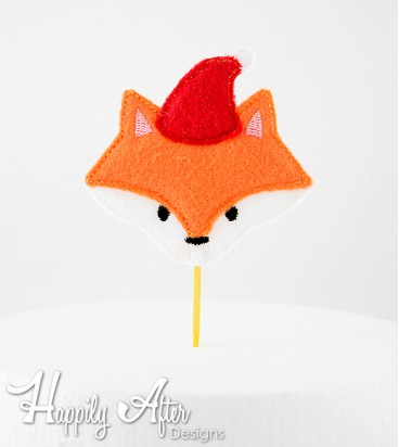 Christmas Fox Topper Embroidery Design
