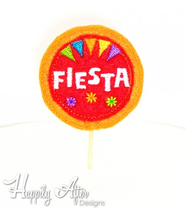 Fiesta Cupcake Topper Embroidery Design 