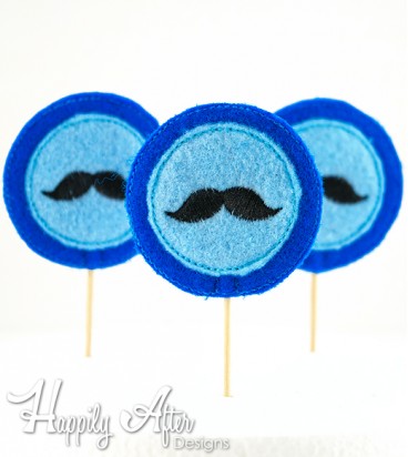 Mustache Toppers Embroidery Design