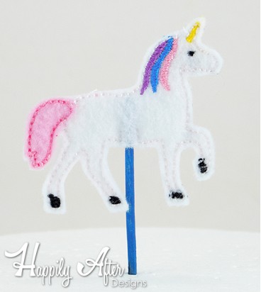 Unicorn Cupcake Topper Embroidery Design 