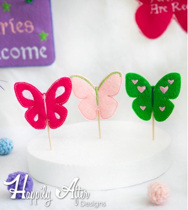 Butterfly Cupcake Toppers Embroidery Designs 