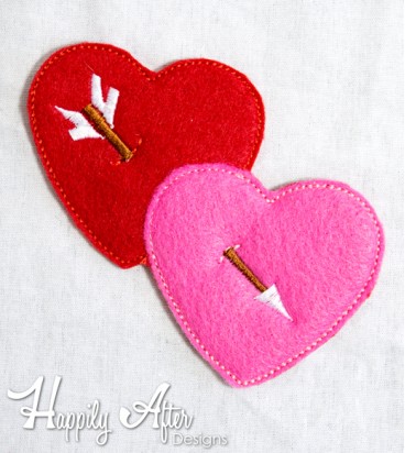 Arrow Hearts Feltie Embroidery Design
