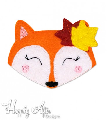 Autumn Fox Feltie Embroidery Design 
