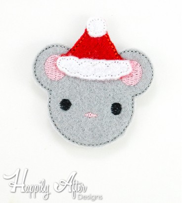 Christmas Mouse Feltie Embroidery Design