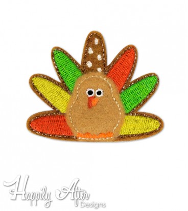 Colorful Turkey Feltie Embroidery Design