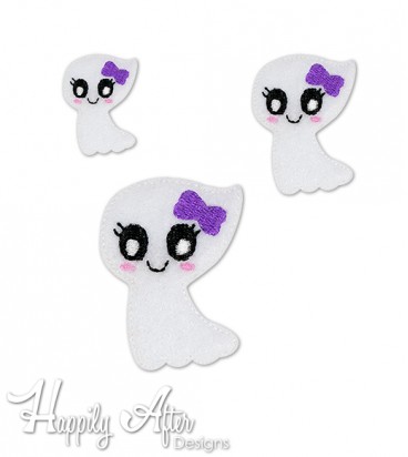Floating Ghost Feltie Embroidery Design