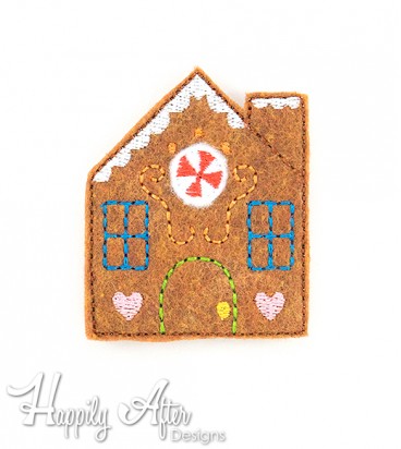 Gingerbread House Feltie Embroidery Design