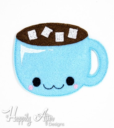 Kawaii Hot Chocolate Feltie Embroidery Design