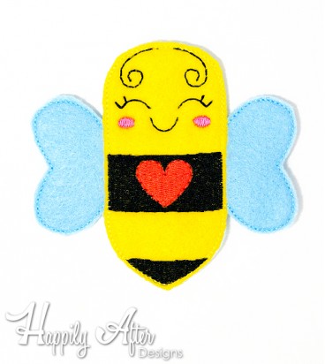 Love Bee Feltie Embroidery Design 